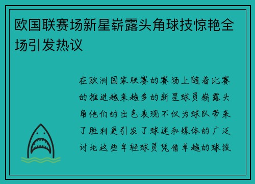 欧国联赛场新星崭露头角球技惊艳全场引发热议